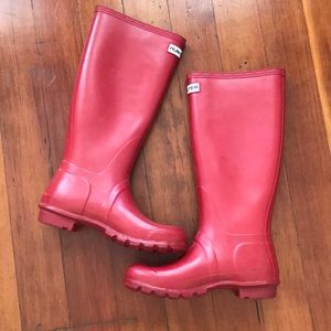 Hunter red rain boots